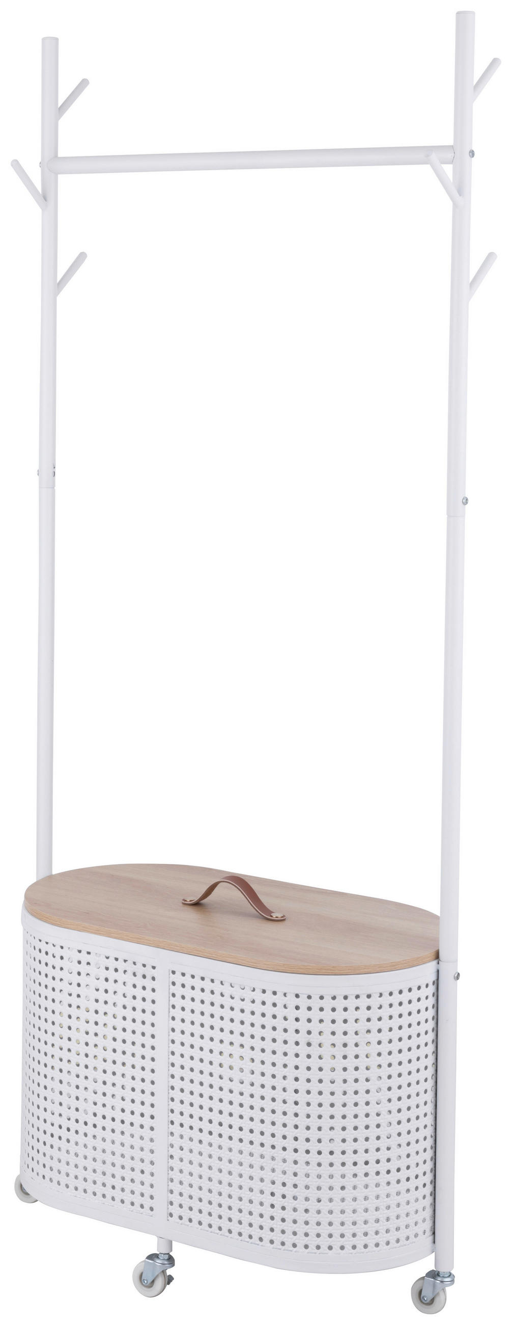 GARDEROBENSTÄNDER in Weiß, Eichefarben 70/174,5/36 cm   - Eichefarben/Weiß, Design, Holzwerkstoff/Kunststoff (70/174,5/36cm) - MID.YOU