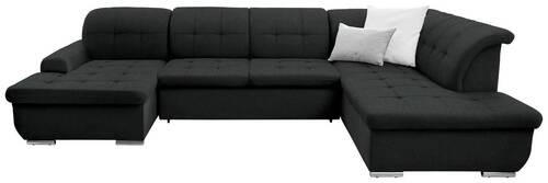 SOFFA i flatväv svart  - silver/svart, Design, metall/textil (145/342/208cm) - Livetastic