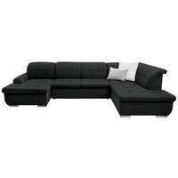 SOFFA i flatväv svart  - silver/svart, Design, metall/textil (145/342/208cm) - Livetastic