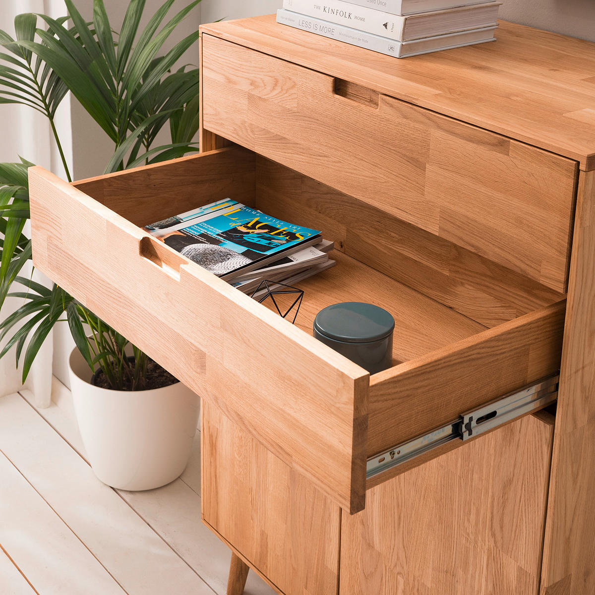 HIGHBOARD Wildeiche  80/115,1/40 cm  - Wildeiche, Natur, Holz (80/115,1/40cm) - home24