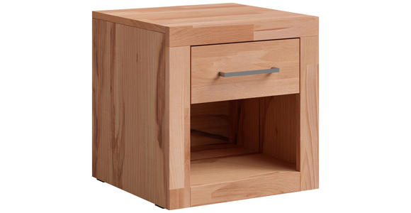 NACHTKÄSTCHEN in massiv Kernbuche Kernbuche  - Silberfarben/Kernbuche, Natur, Holz/Holzwerkstoff (45/45/42cm) - Linea Natura