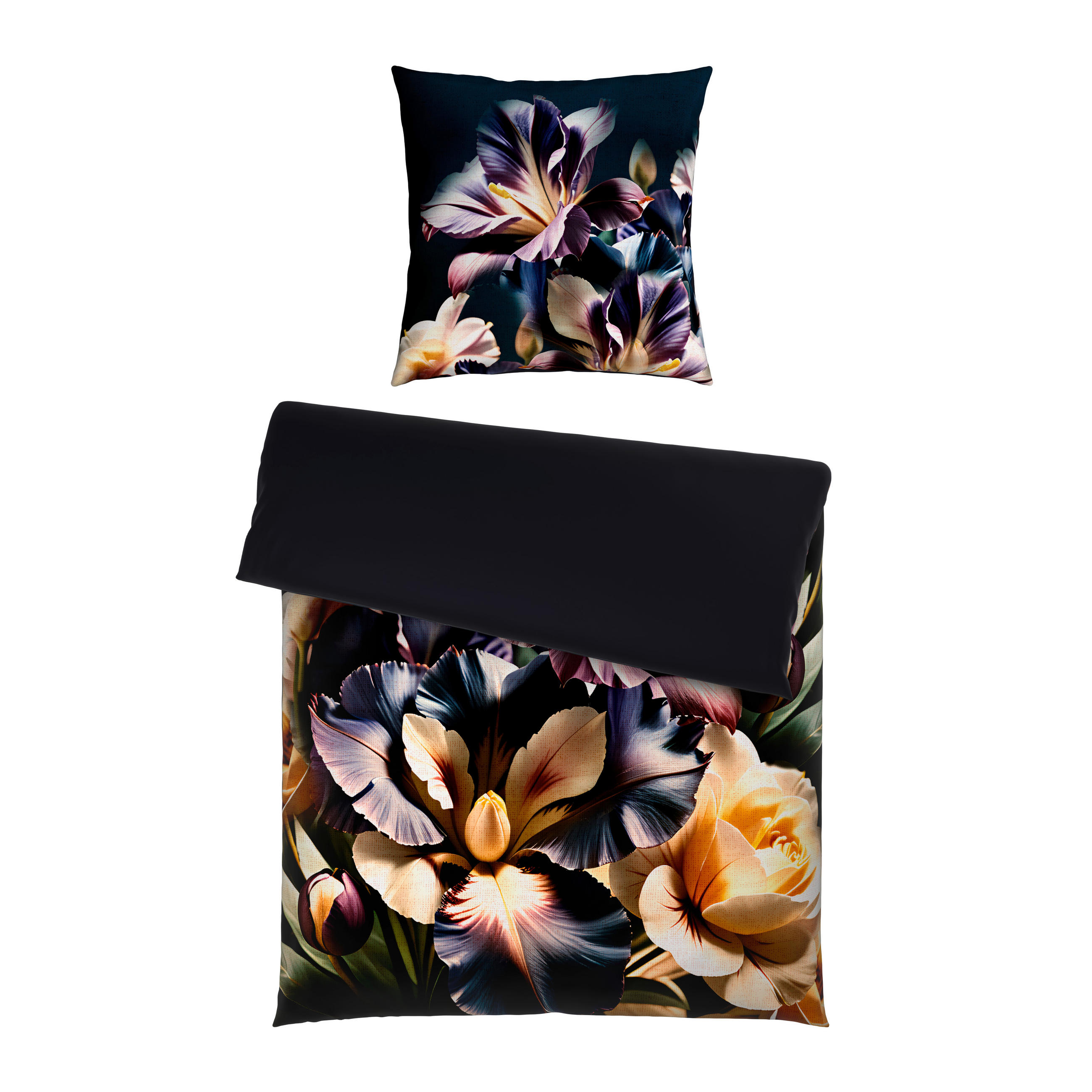 WENDEBETTWÄSCHE Satin 135/200 cm  - Lila/Schwarz, Textil (135/200cm) - Novel