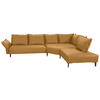 ECKSOFA in Echtleder Currygelb  - Currygelb/Schwarz, Design, Leder/Metall (340/272cm) - W.Schillig