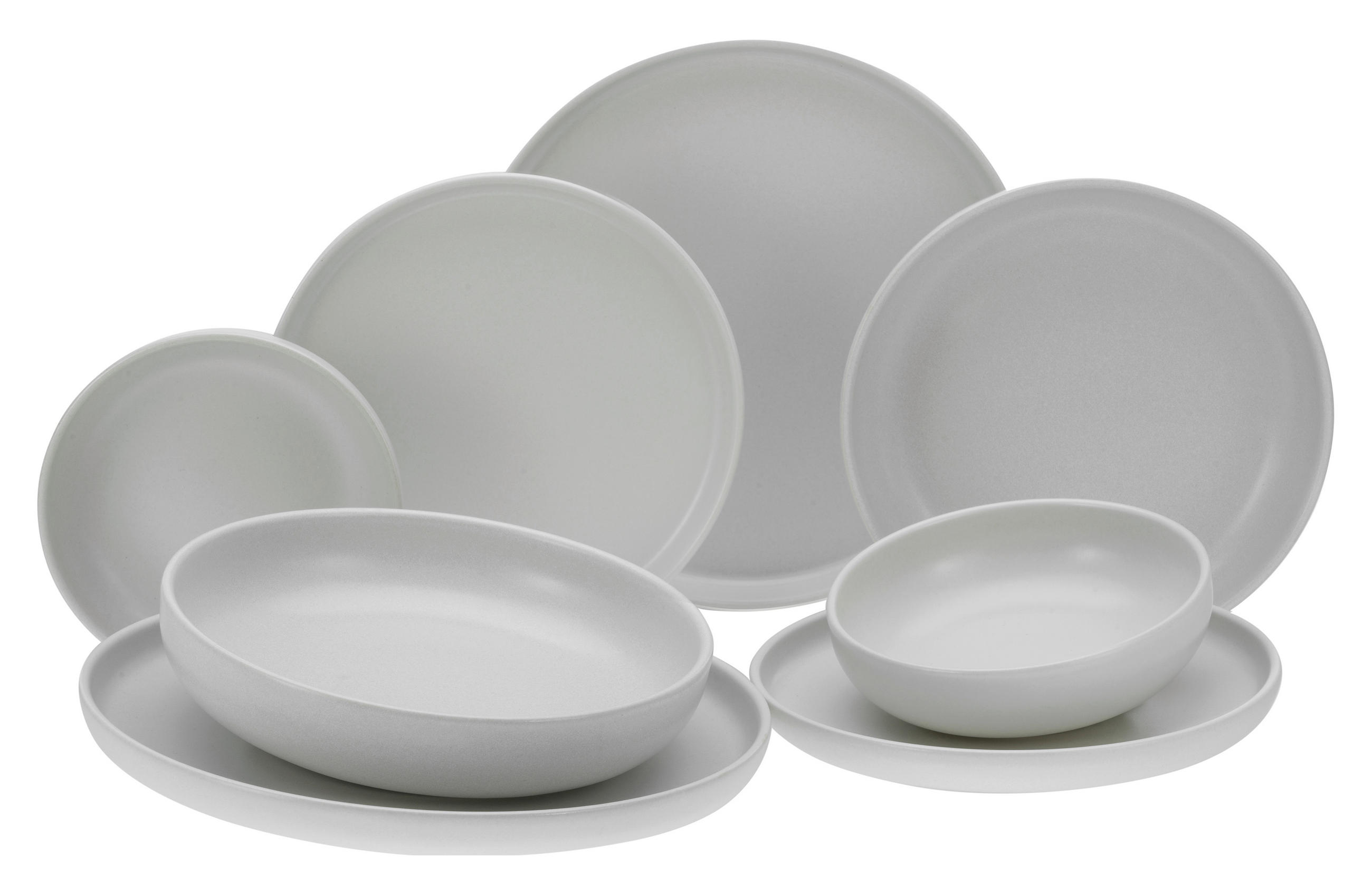 TAFELSERVICE Creme 8-teilig Uno offwhite  - Creme, Basics, Keramik - Creatable