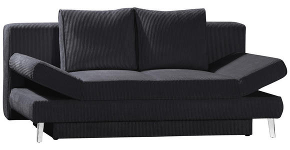 SCHLAFSOFA in Cord Dunkelgrau - Chromfarben/Dunkelgrau, Design, Textil/Metall (200/85/90cm) - Xora