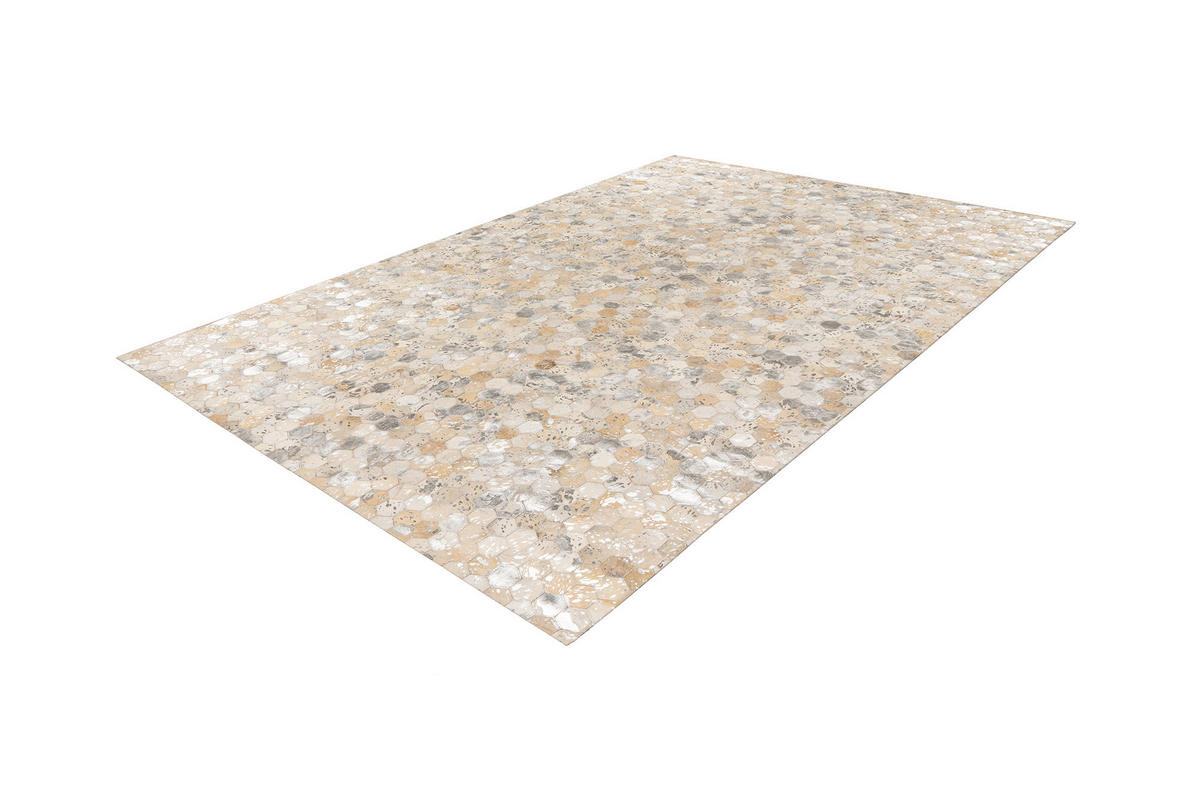 LEDERTEPPICH 120/170 cm Silberfarben  - Silberfarben, KONVENTIONELL, Leder/Textil (120/170cm)