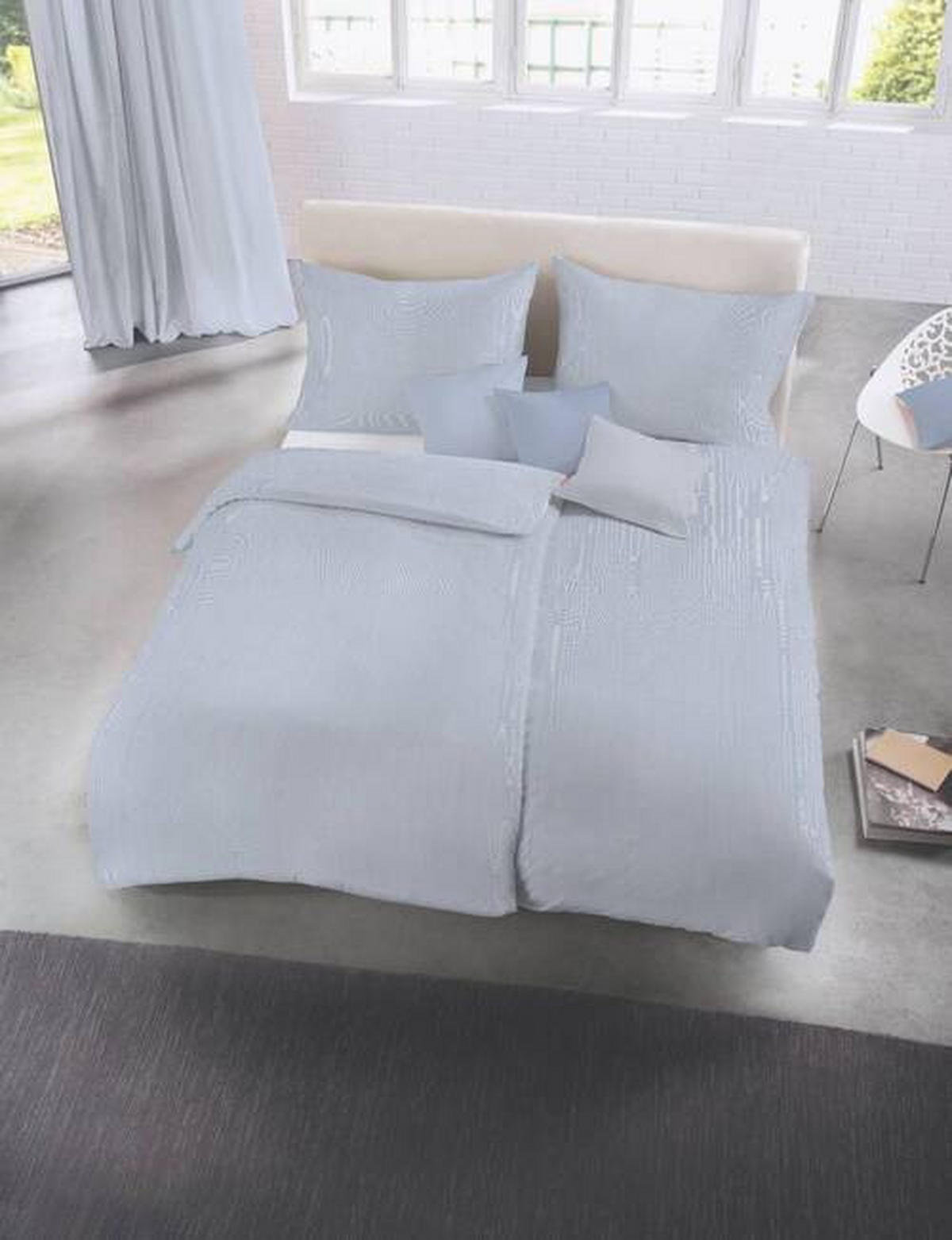 BETTWÄSCHE Porto Jacquard 135/200 cm  - Blau, KONVENTIONELL, Textil (135/200cm) - Fleuresse