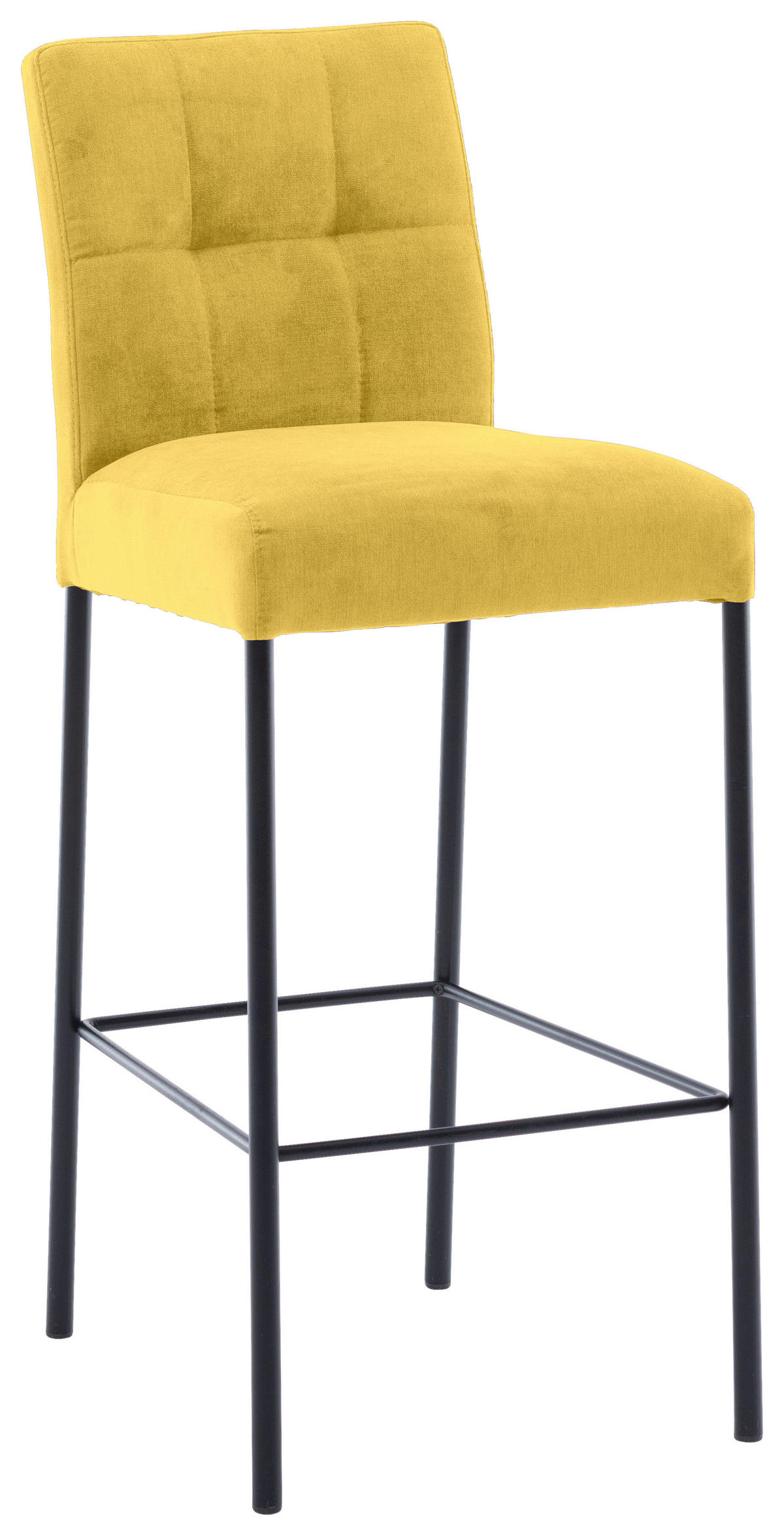 BARHOCKER in Gelb, Schwarz  - Gelb/Schwarz, Design, Textil/Metall (46/91/61cm) - Xora