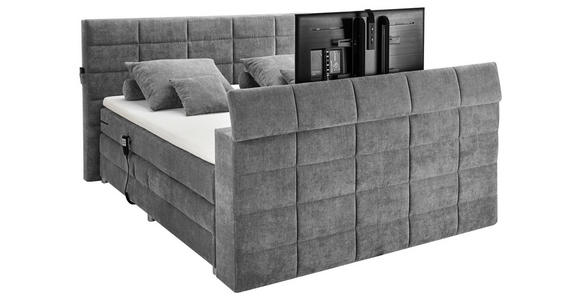 BOXSPRINGBETT 180/200 cm  in Grau  - Grau, KONVENTIONELL, Textil (180/200cm) - Carryhome