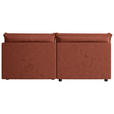 ECKSOFA Terracotta Webstoff Zierkissen, Rückenkissen, Rücken echt  - Terracotta/Schwarz, MODERN, Kunststoff/Textil (153/200cm) - Xora