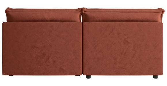 ECKSOFA Terracotta Webstoff Zierkissen, Rückenkissen, Rücken echt  - Terracotta/Schwarz, MODERN, Kunststoff/Textil (153/200cm) - Xora