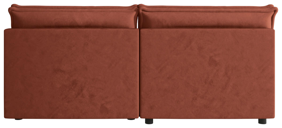 ECKSOFA Terracotta Webstoff Zierkissen, Rückenkissen, Rücken echt  - Terracotta/Schwarz, MODERN, Kunststoff/Textil (153/200cm) - Xora