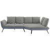 ECKSOFA  in Flachgewebe Hellgrau  320/169 cm  - Hellgrau/Schwarz, Design, Textil/Metall (320/169cm) - Moderano