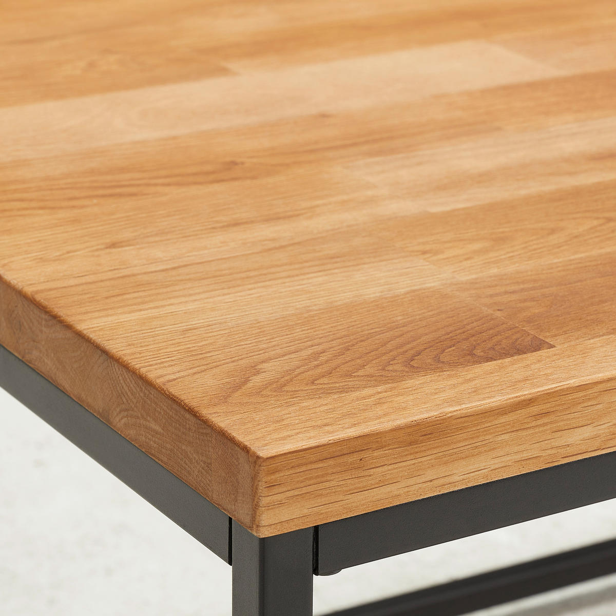 COUCHTISCH Asteiche massiv rechteckig Schwarz, Eichefarben  - Eichefarben/Schwarz, MODERN, Holz/Metall (110/45/60cm) - MID.YOU