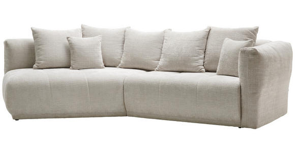 ECKSOFA Creme Chenille  - Creme/Schwarz, MODERN, Kunststoff/Textil (180/315cm) - Hom`in