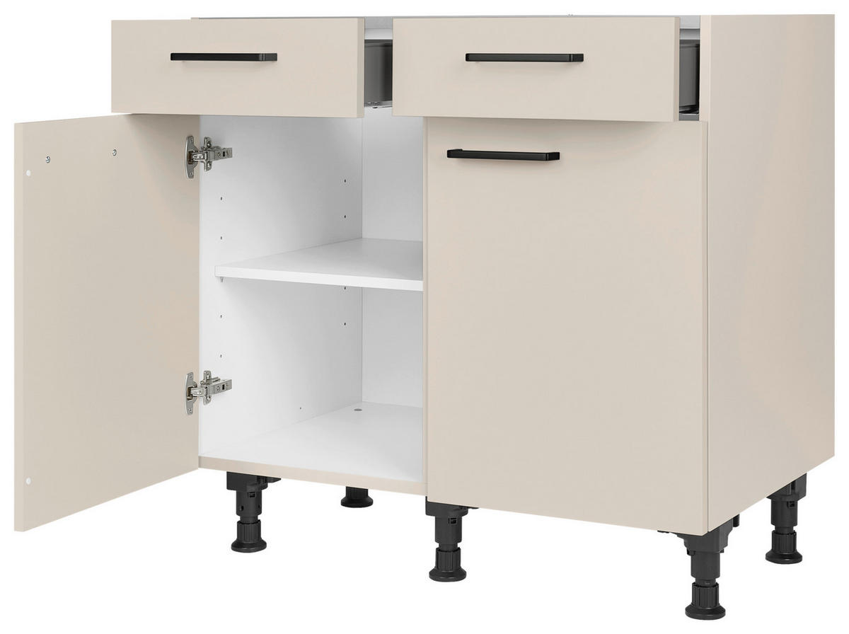 SCHUBKASTENUNTERSCHRANK 90/87/56 cm  in Sandfarben  - Sandfarben/Schwarz, MODERN, Holzwerkstoff/Metall (90/87/56cm) - Nobilia