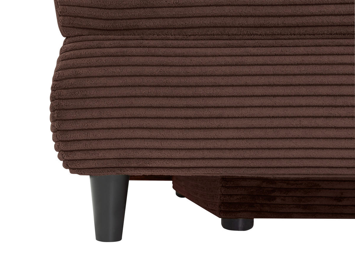 SCHLAFSOFA  mit Liegefunktion, Schlafen auf Sitzhöhe, Rücken echt Cord Braun  - Schwarz/Braun, KONVENTIONELL, Holz/Textil (196/96/103cm) - Carryhome