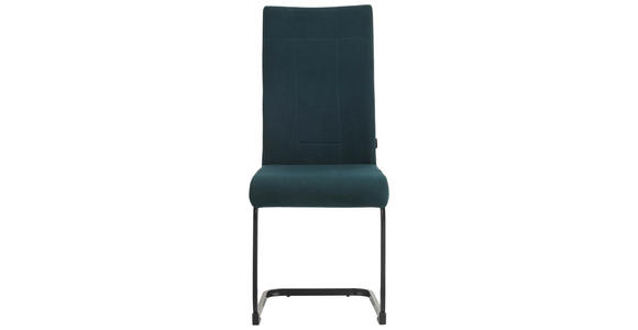 SCHWINGSTUHL in Eisen Mikrofaser - Petrol/Schwarz, Design, Textil/Metall (44/100/59cm) - Carryhome