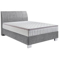 BOXSPRINGBETT 100/200 cm  in Grau  - Chromfarben/Grau, Konventionell, Kunststoff/Textil (100/200cm) - Hom`in