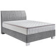 BOXSPRINGBETT 140/200 cm  in Grau  - Chromfarben/Grau, KONVENTIONELL, Kunststoff/Textil (140/200cm) - Hom`in