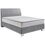 BOXSPRINGBETT 140/200 cm  in Grau  - Chromfarben/Grau, KONVENTIONELL, Kunststoff/Textil (140/200cm) - Hom`in