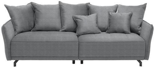 BIGSOFA in Velours Grau - Schwarz/Grau, Design, Textil/Metall (226/91/103cm) - Carryhome