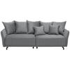 BIGSOFA Velours Grau  - Schwarz/Grau, Design, Textil/Metall (226/91/103cm) - Carryhome