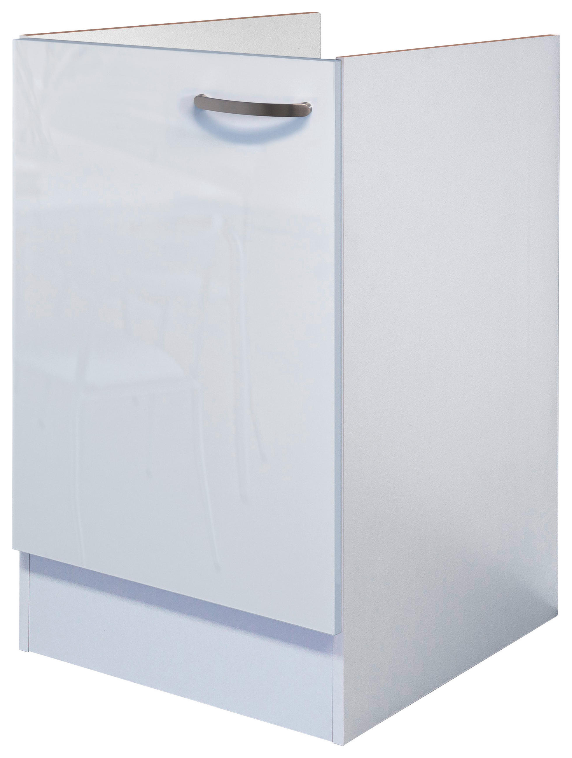 FlexWell Spülenunterschrank Weiß, Weiß Hochglanz 50x82x57 cm