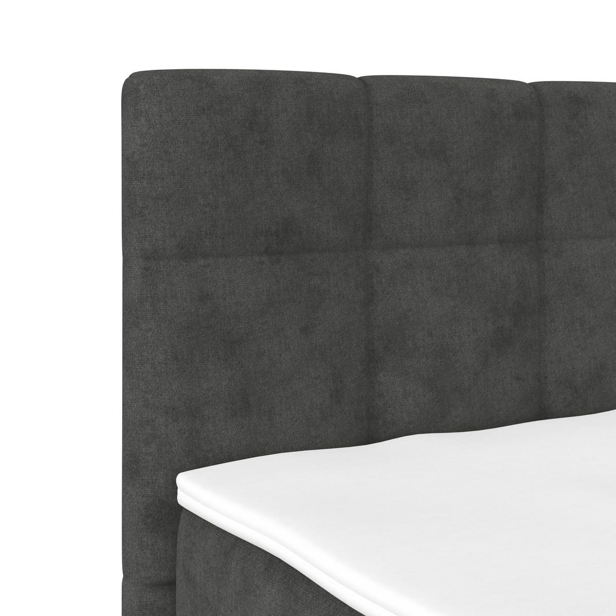 POLSTERBETT Bettkasten, Topper 140/200 cm  in Dunkelgrau  - Dunkelgrau/Schwarz, MODERN, Kunststoff/Textil (140/200cm) - MID.YOU