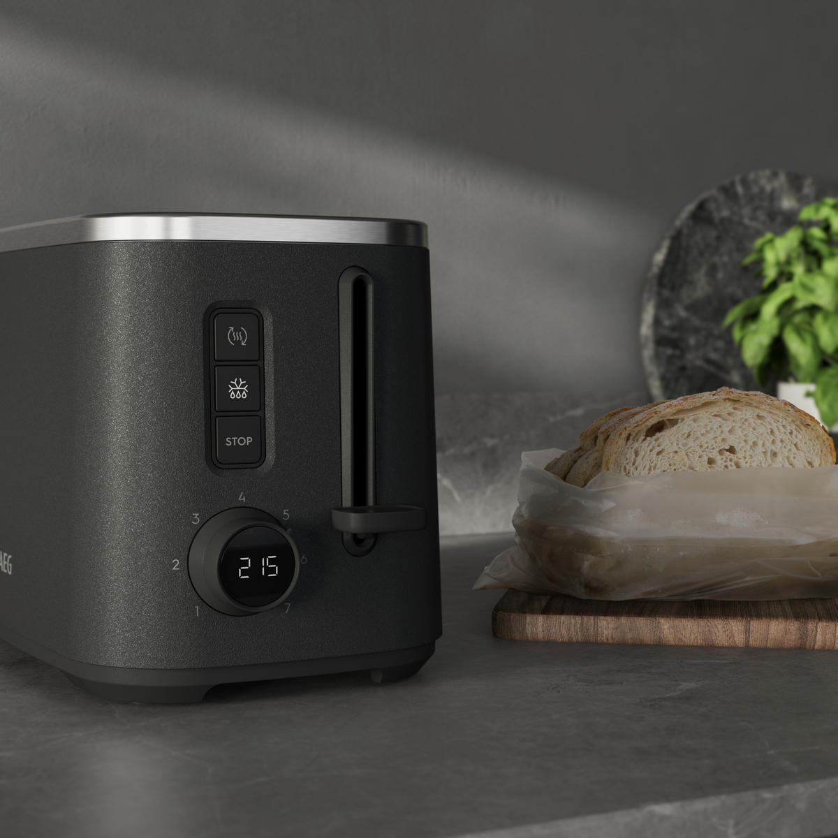 TOASTER Deli 5  - Anthrazit, Basics, Metall (26,2/19,0/16,8cm) - AEG