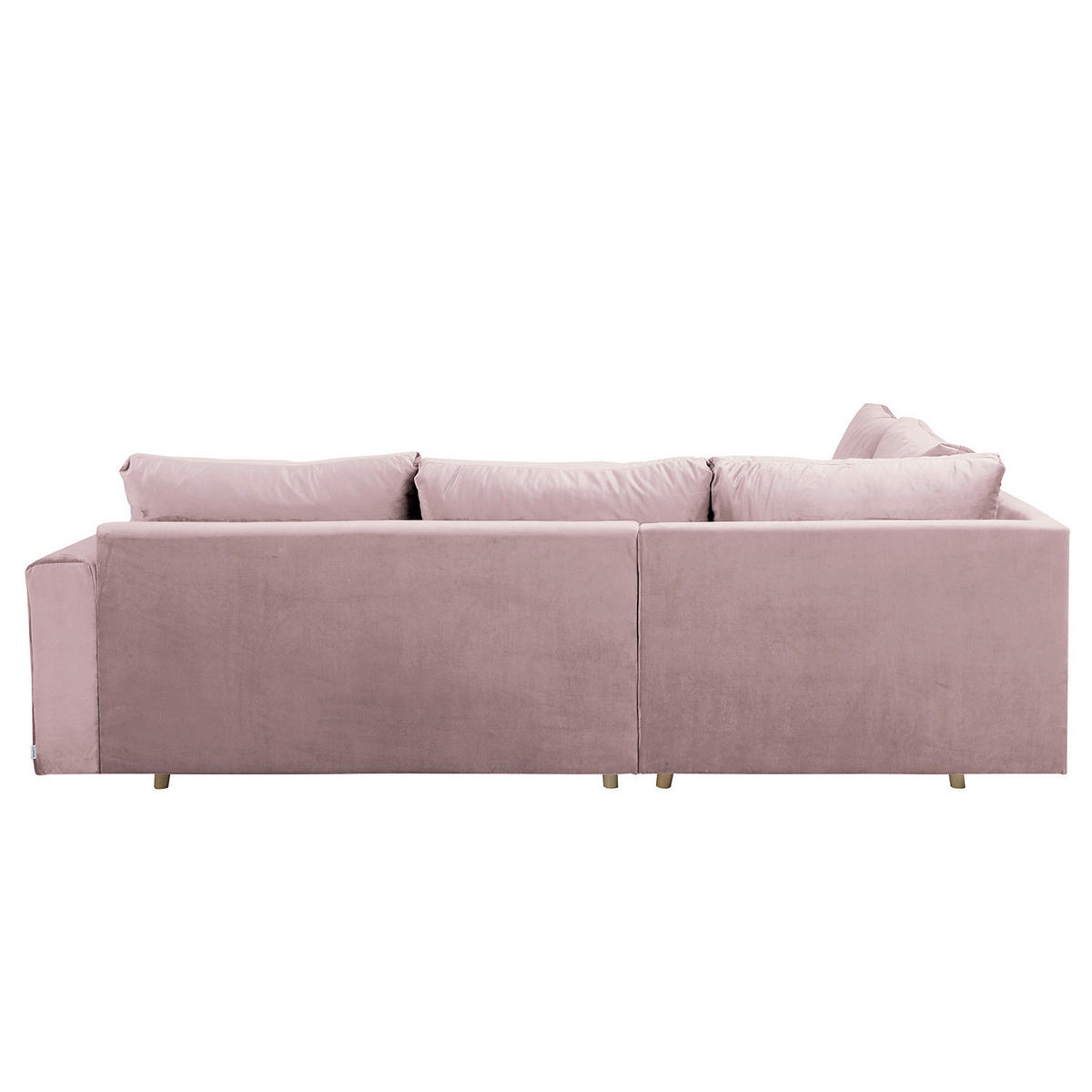 ECKSOFA Ariella in Samt Rosa  161/231 cm  - Naturfarben/Rosa, Design, Holz/Textil (161/231cm) - Livetastic
