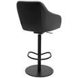 BARHOCKER in Metall, Leder Anthrazit  - Anthrazit/Schwarz, Design, Leder/Metall (59/109,5-120/61cm) - Johann Jakob
