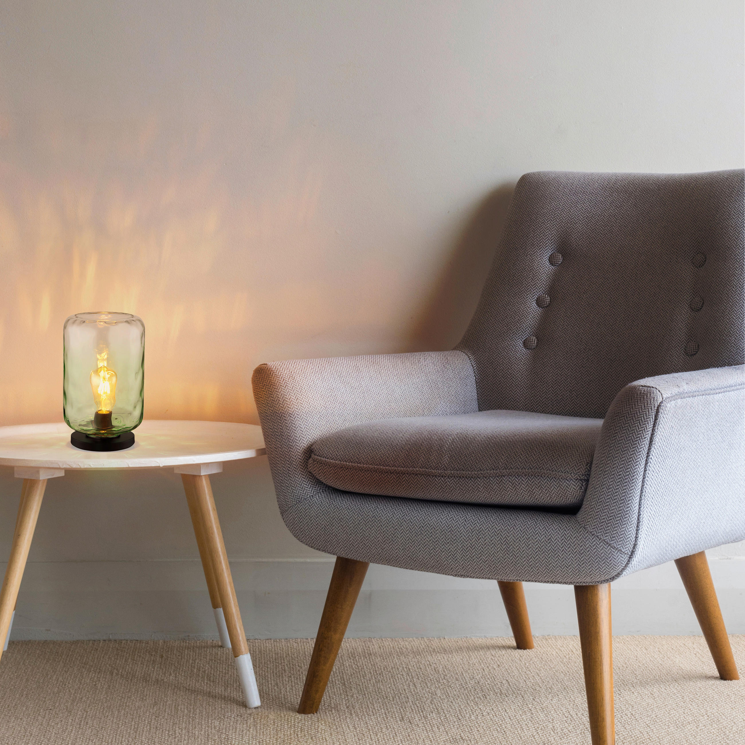 BORDSLAMPA 19/32,5 cm   - klar/grön, Klassisk, metall/glas (19/32,5cm) - Globo