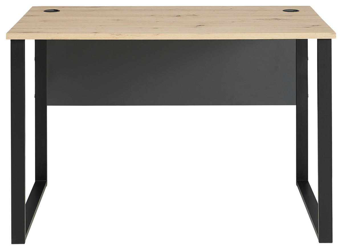 RADNI STO  grafitno siva, hrast artisan   - grafitno siva/hrast artisan, Moderno, metal/pločasti materijal (120/77/73cm) - Voleo