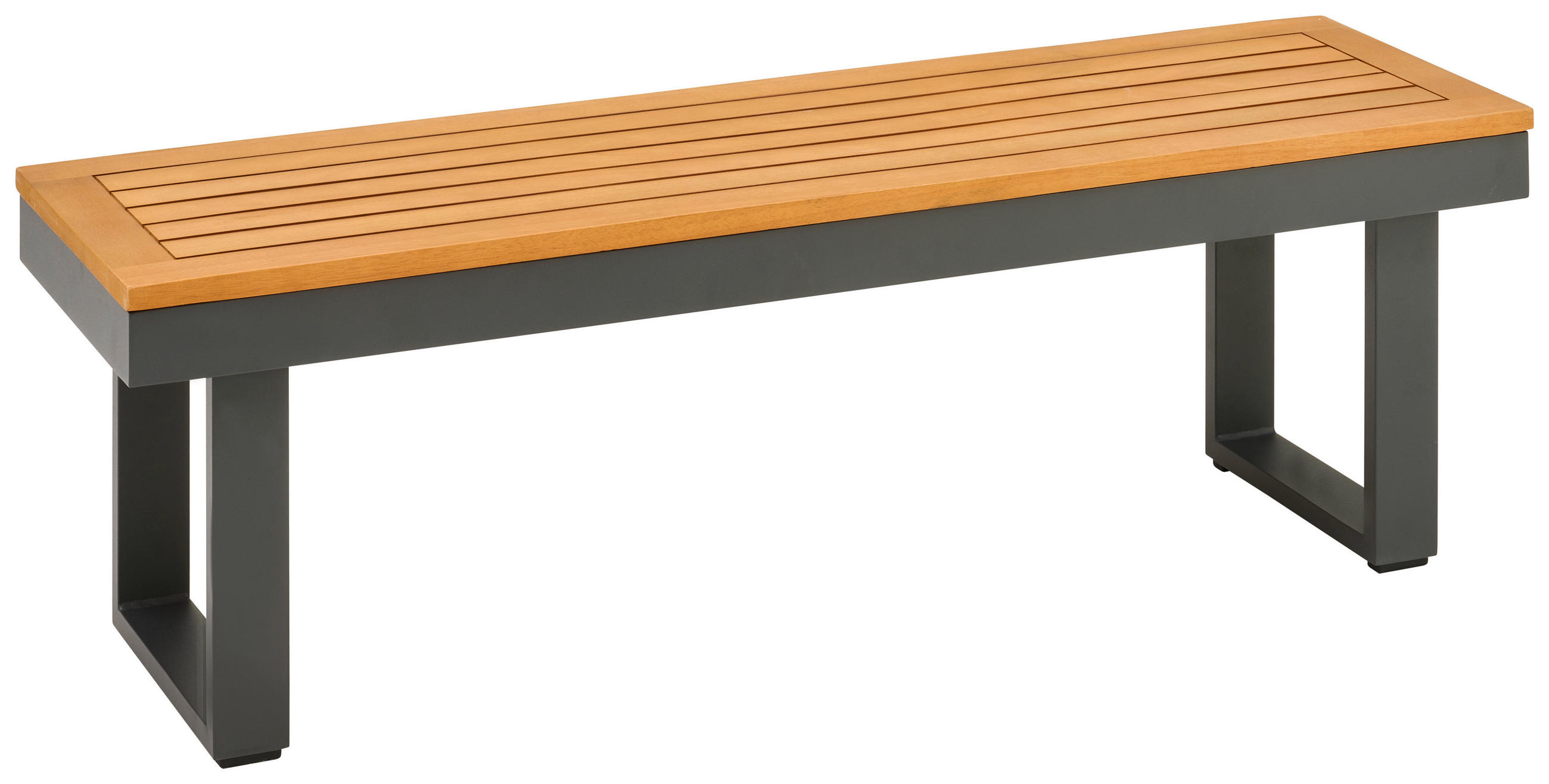 SITZBANK in Holz, Metall Anthrazit, Akaziefarben  - Anthrazit/Akaziefarben, Design, Holz/Metall (120/40/35cm) - Amatio