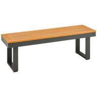 SITZBANK in Holz, Metall Anthrazit, Akaziefarben  - Anthrazit/Akaziefarben, Design, Holz/Metall (120/40/35cm) - Amatio