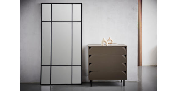 WANDSPIEGEL 90/180/3 cm in rechteckig - Schwarz, Trend, Glas/Holzwerkstoff (90/180/3cm) - Landscape