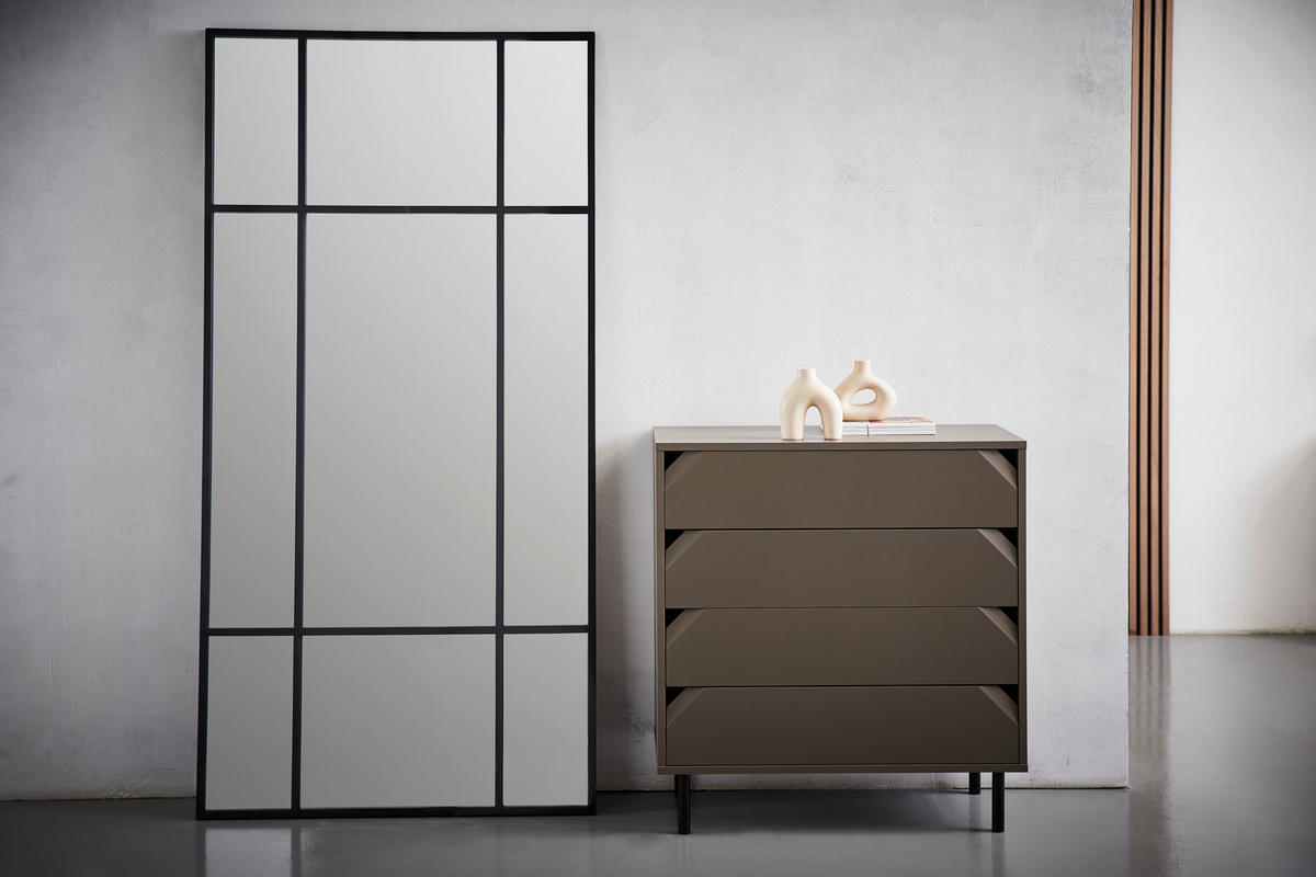 WANDSPIEGEL 90/180/3 cm    in rechteckig  - Schwarz, Trend, Glas/Holzwerkstoff (90/180/3cm) - Landscape