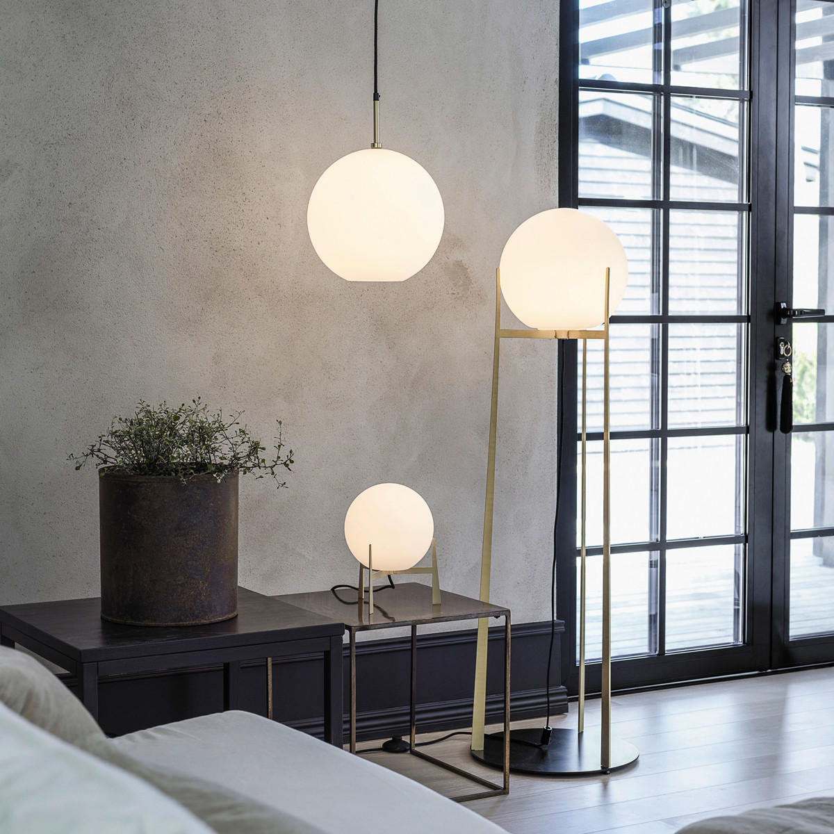 STOLNÁ LAMPA, E14, 22/28/22 cm - biela, Basics (22/28/22cm)