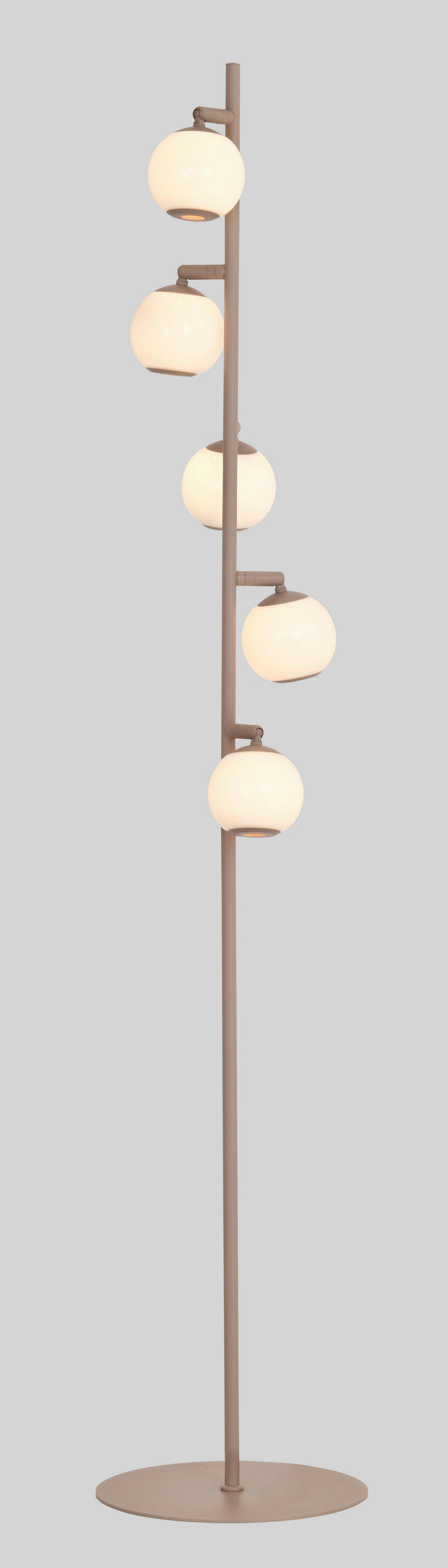 LED-STEHLEUCHTE Luberon 32,5/151/32,5 cm  - Sandfarben/Schwarzchrom, Design, Glas/Kunststoff (32,5/151/32,5cm)