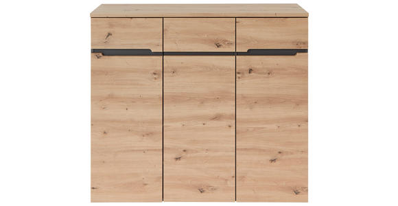 GARDEROBE 3-teilig in 181/190/38 cm - Graphitfarben/Eiche Artisan, Design, Glas/Holzwerkstoff (181/190/38cm) - Voleo