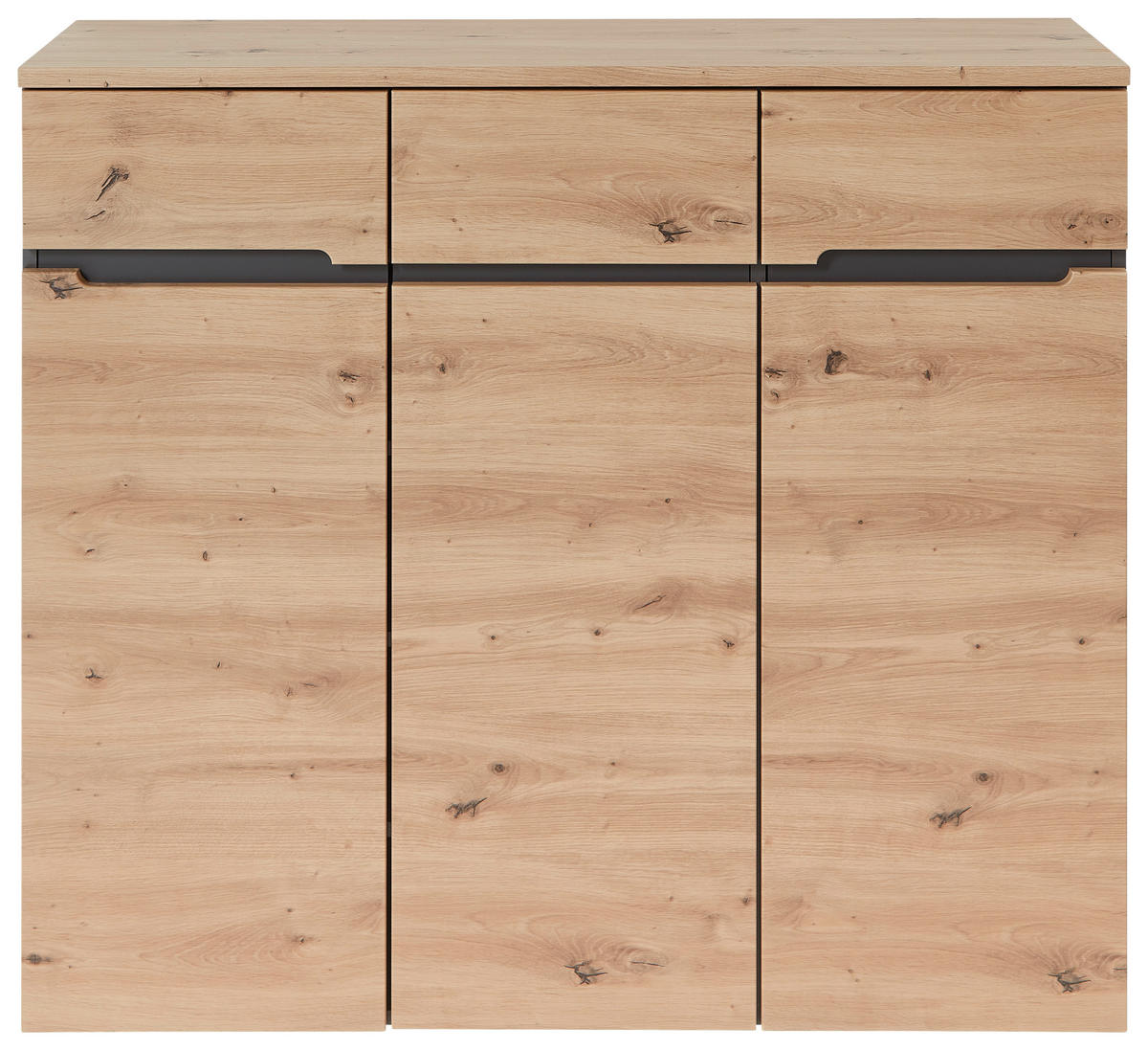 GARDEROBE 3-teilig  in 181/190/38 cm  - Graphitfarben/Eiche Artisan, Design, Glas/Holzwerkstoff (181/190/38cm) - Voleo