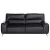 3-SITZER-SOFA in Lederlook Schwarz  - Chromfarben/Schwarz, Modern, Textil/Metall (210/92/96cm) - MID.YOU