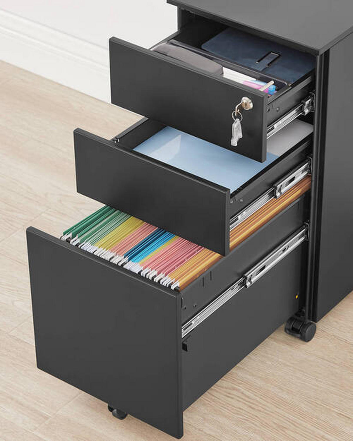 ROLLCONTAINER Schwarz  - Schwarz, Basics, Metall (30/60/45cm) - Boxxx