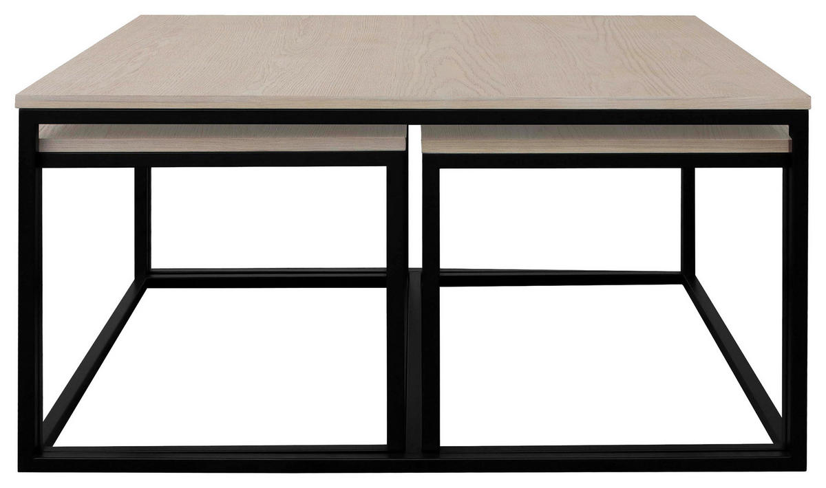 SOFFBORD SET - ek Bianco/svart, Modern, metall/trämaterial (90/90/48cm) - Niels Andersson