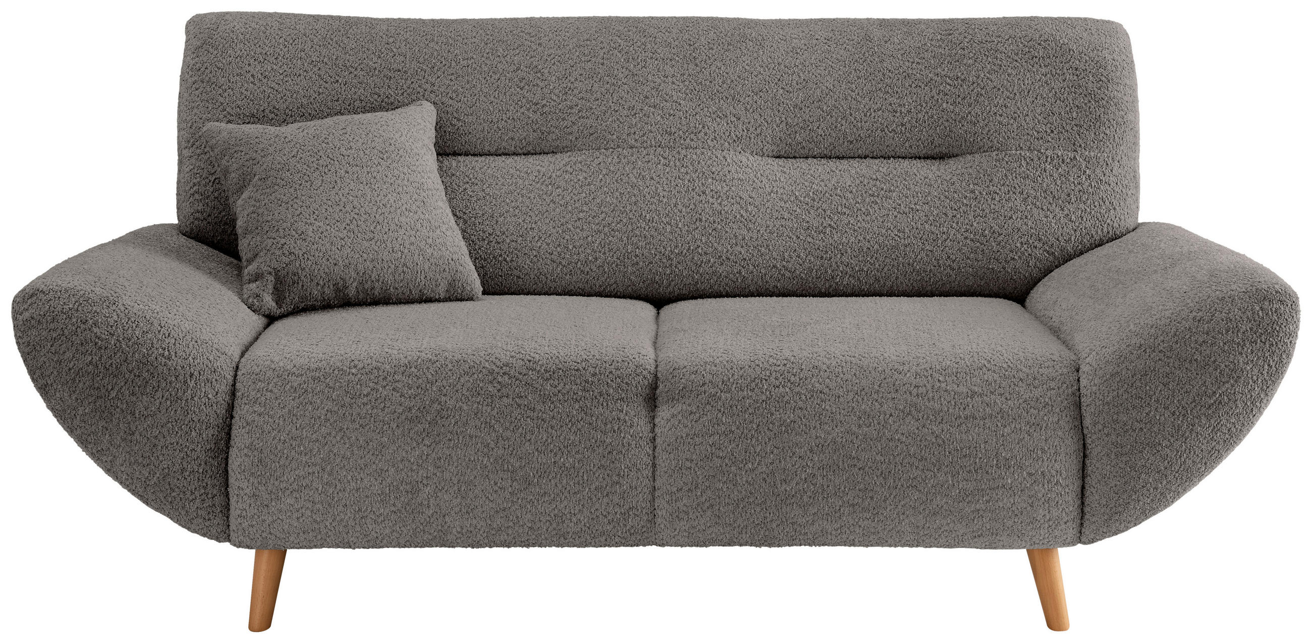 3-SITZER-SOFA in Bouclé Anthrazit  - Wildeiche/Anthrazit, KONVENTIONELL, Holz/Textil (205/81/90cm) - MID.YOU