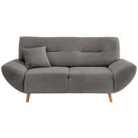3-SITZER-SOFA in Bouclé Anthrazit  - Wildeiche/Anthrazit, KONVENTIONELL, Holz/Textil (205/81/90cm) - MID.YOU
