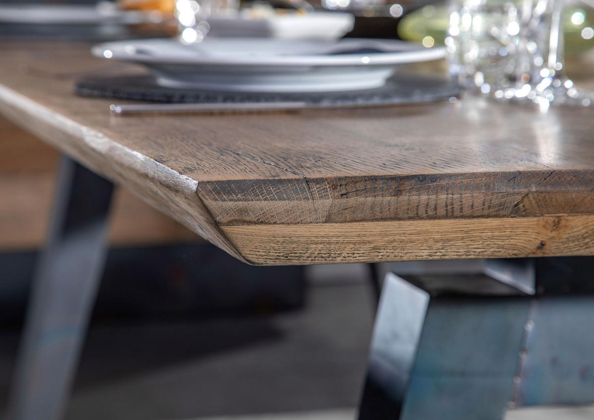 ESSTISCH in Holz 240/100/77 cm  - Graublau/Eichefarben, MODERN, Holz/Metall (240/100/77cm) - Livetastic