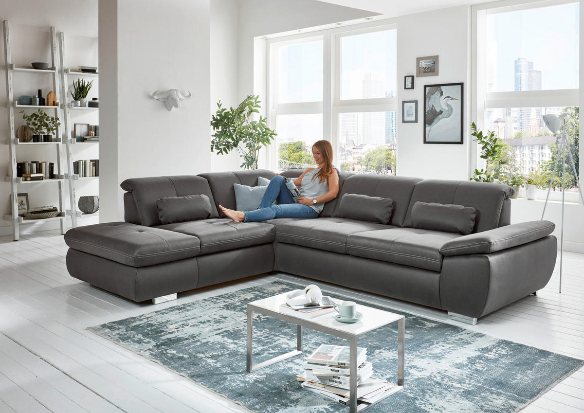 KUTNA GARNITURA drvo, metal, plastika, tekstil, drvni materijal  antracit   - bež/antracit, Moderno, drvni materijal/drvo (260/318cm) - Beldomo Speed