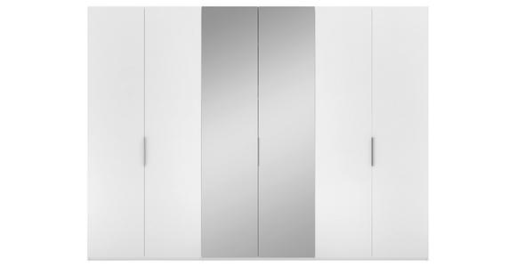 DREHTÜRENSCHRANK 300/223/62 cm 6-türig Weiß - Alufarben/Weiß, KONVENTIONELL, Glas/Holzwerkstoff (300/223/62cm) - Novel